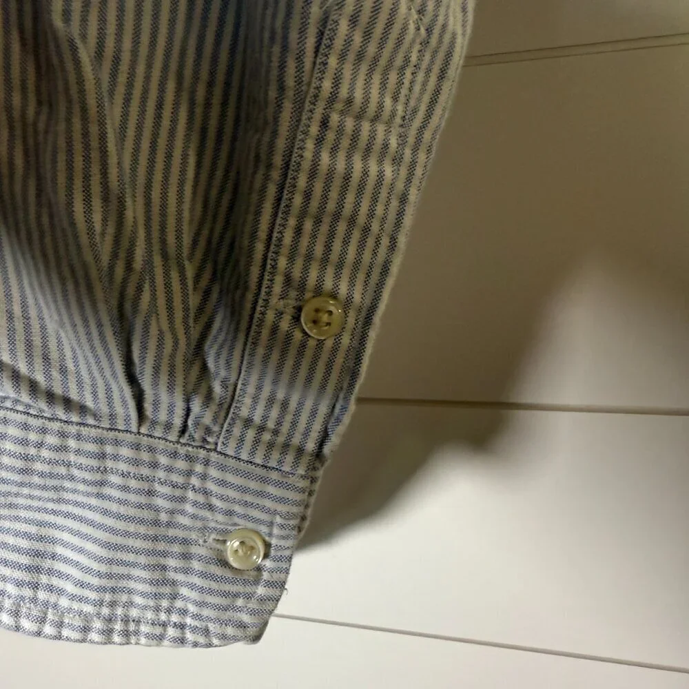 Ralph Lauren Kids Long Sleeve Button Down Blue & White Stripe Sz 16